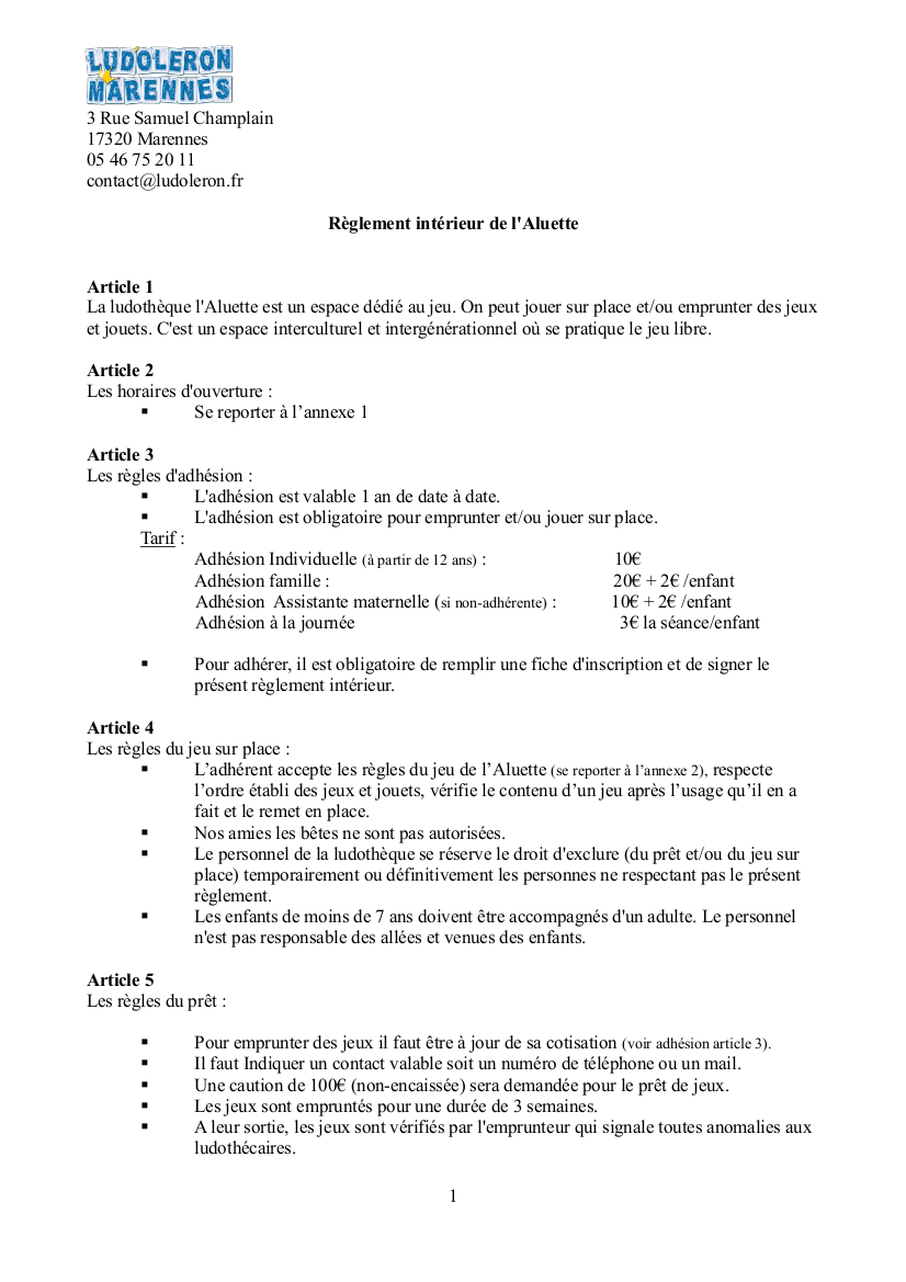 Règlement intérieur correction 2016